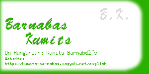 barnabas kumits business card